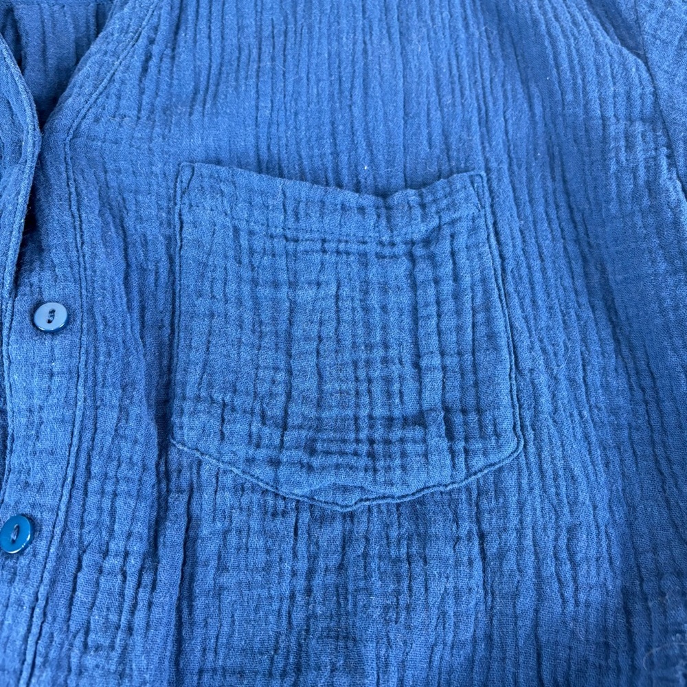 Code Bleu Deep Blue Button-Down 100% Cotton Shirt… - image 8